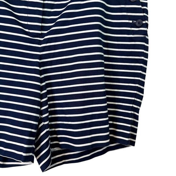 Talbots Women's Nautical Coastal Navy Striped Button Detail Sailor Short Size 14 - Picture 4 of 12